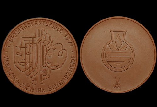 Ddr porzellan medaille 1971 - porzellan-medaille,