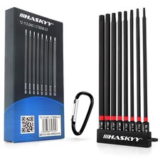 1/4" Torx Bits Lang Satz 150mm 8tlg Schraubendreher Akku Schwarz Bits Magnetisch