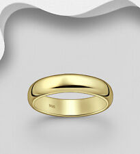 925 Sterling Silber Bandring, plattiert mit 1 Mikron 14K Gelbgold