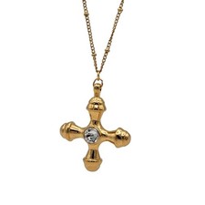 Kreuz kette gold damen - gold,