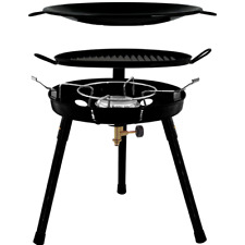 Gas Bullet ® Gasgrill für Schraubkartuschen + Grillplatte & Wok
