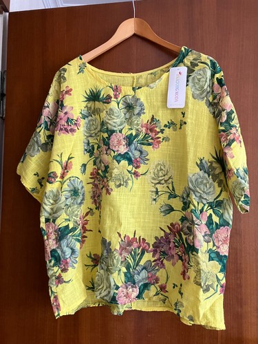 Damenbluse gelb bunt eine - damenbluse,