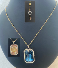 Swarowski  Halskette  Anhänger Crystal Blau vergoldet