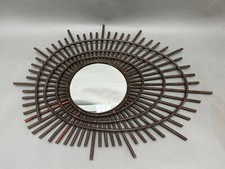 Wandspiegel 60r Frankreich vintage Sunburst Sun Mirror Wicker 60s France Spiegel