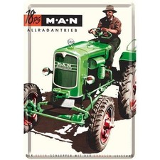 Nostalgic-Art - Garagen Blechschild Metallschild Postkarte - MAN Traktor