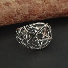 Pentagramm Siegelring Silber 925 Herren Ring