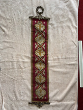 Klingelzug Gobelin handgestickt Vintage Glockenzug Messingbeschläge