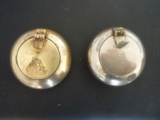 2 Aschenbecher Zigarre Zigarette Hand- Ascher Messing Schiff + Edelstahl neutral