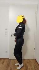 Motorradbekleidung Damen Halb Leder Halb Textil Schwarz  Jacke 38,  Hose 36