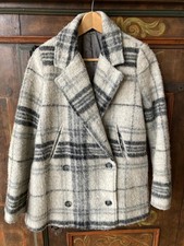 Damen warmer kurzer Wintermantel  / Jacke Kariert Gr. 38