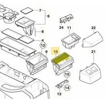 BMW E46 Aschenbecherdeckel hinten Jalousie Deckel Kappe Coupe Cabrio Touring M3