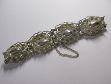 antikes, filigranes Jugenstil Armband, 800er Silber, Handarbeit, 20,5 cm