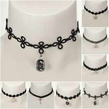 Gothic Samthalsband Strass