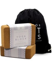 aGreenie Yogablock 2er Set Kork 100% Natur, Korkblock Yoga, Joga Klotz [L]