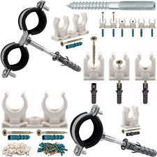 Rohrclip Clipser Rohrhalter Rohrschelle Doppel Klemmschellen Stockschrauben