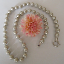 Pierre Lang schönes Perlencollier ca. 48 cm silbergrau gut erhalten