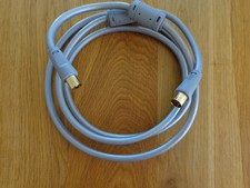 Antennenkabel 1,6 Meter, vergoldeten Kontakten, 2 Ferritkern, grau