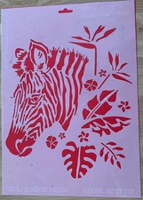 Schablone - A3 Zebra mit trop. Flowers HS SB 717 Heike Schäfer - gebraucht