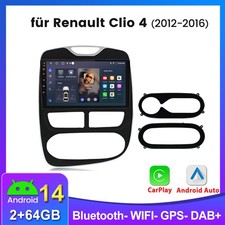 Android 14 Autoradio Navi Carplay RDS SWC DAB WiFi BT Für Renault Clio 4 2012-16