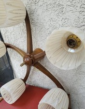 Deckenleuchte Lampe Holz Glas