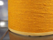 Vintage Lampenschirm Papier/Stoff gelb Leinen BW grob Struktur H 17,3