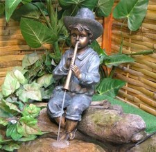 Gartenfigur flötenspieler - gartenfigur,