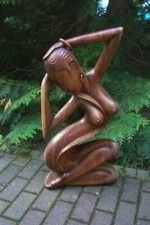 EDLE EROTISCHE FRAU XXL Bali ca. 80 cm Abstrakt Figur BUSEN Holz Holzfigur Sexy
