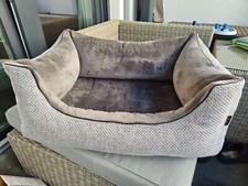 Lebon | Luxus Hundebett, grau, silver, orthopädisch, gemütlich