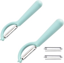 2Stück Sparschäler mit 2 Ersatzklingen für Tupper Schäler,P-Schäler Kartoffel...