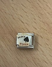 Neu Silber Gamble Poker Ace italienischer Charm passt 9mm Nomination Armband