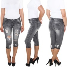 Damen Capri 3/4 Bemuda Jeans