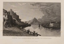 C. FROMMEL (1789-1863), Insel Nonnenwerth mit Kloster und Rolandseck, Sst.