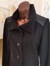 BOSS Hugo Boss Trenchcoat Mantel Schwarz WOLLMANTEL Wolle GR 42 M/L edel Winter