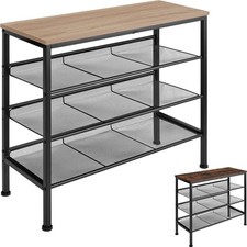 Schuhregal aus Holz + Metall