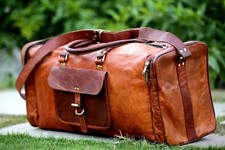 Große Leder handgefertigte Vintage Reisetasche Reisetasche Reisetasche