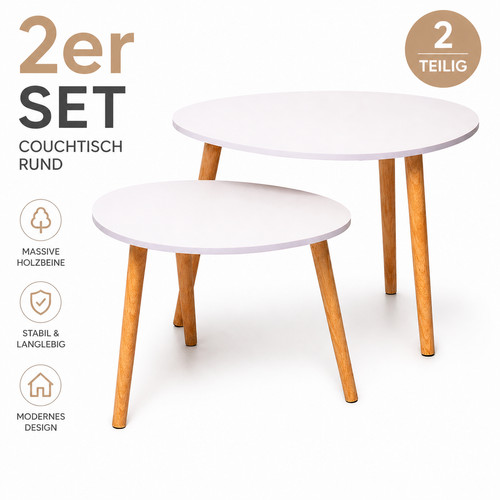 Couchtisch set 2er rund - set,