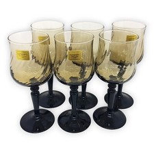 LUMINARC France 6 Weingläser Portwein Glas Rauchglas Höhe 14 cm Weinglas Schwarz