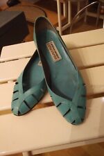 Ballerina „Oceano Türkis“ Keilabsatz vorn wie Sandale gearbeitet 38,5 Designer