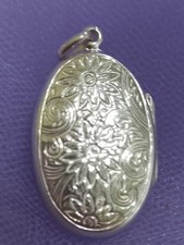 925 Silber Medaillon Amulett, Klappbar, für 2 Fotos