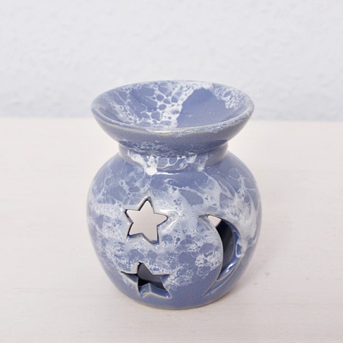 Duftlampe blau weiß - duftlampe, blau/weiß