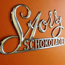 STORZ SCHOKOLADE Antikes Metallschild Tuttlingen um 1925 PERFEKT und TURBOSELTEN