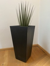 Übertopf Vase 50 cm Schwarz Trapez Entwässerung Deko Impressionen Garten