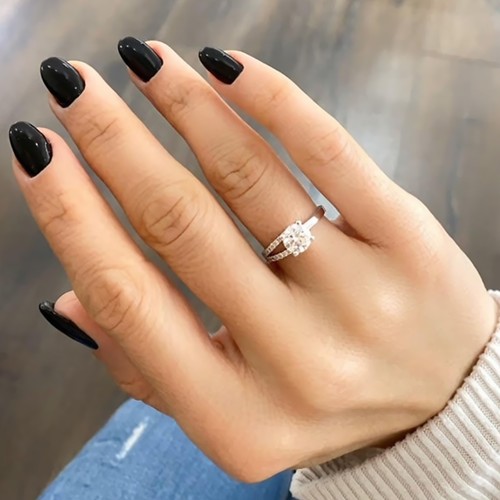Karat weißgold diamant - 14,
