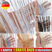 Glitzer Fadenvorhang Lurex❤Perlen Fadenstore Gardine Türvorhang Insektenschutz❤