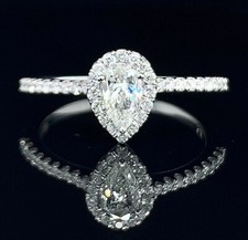 Birnenform Diamant Halo Ring