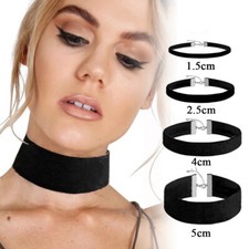 Modeschmuck Schwarzer Samt Choker Tattoo Halsband Verstellbare Halskette  ↴