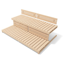 Saunabank SET Rückenlehne Bankblende Saunaliege Saunazubehör Saunabau Set MALMÖ