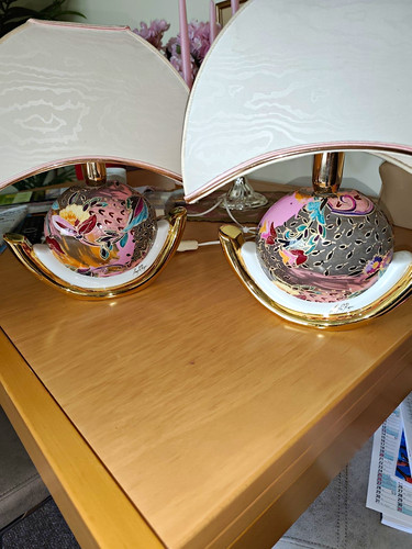 Tischlampe keramik vintage - 2x,
