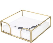 Serviettenhalter aus Glas Metall Handtuchhalter Quadratisch gold Servietten