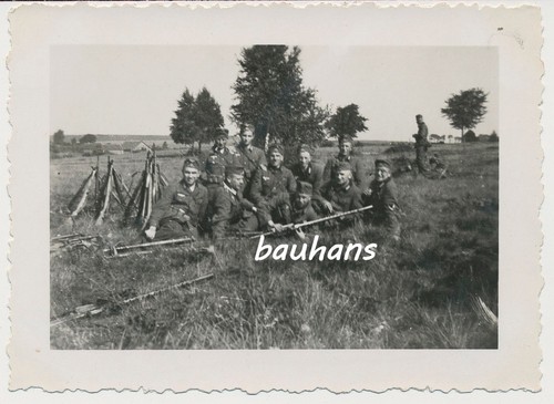 Foto gruppe soldaten vom - 1.gruppe, soldaten-mg